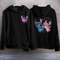 Stitch Hoodie Streetwear Fashion Black Hooded Pullover Personality Sweatshirt 8