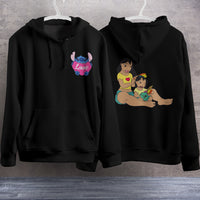 Stitch Hoodie Streetwear Fashion Black Hooded Pullover Personality Sweatshirt 11