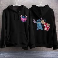 Stitch Hoodie Streetwear Fashion Black Hooded Pullover Personality Sweatshirt 12