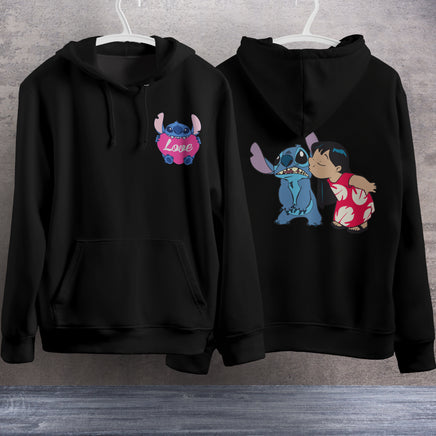 Stitch Hoodie Streetwear Fashion Black Hooded Pullover Personality Sweatshirt 12
