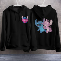 Stitch Hoodie Streetwear Fashion Black Hooded Pullover Personality Sweatshirt 13