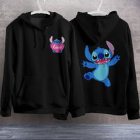 Stitch Hoodie Streetwear Fashion Black Hooded Pullover Personality Sweatshirt 16