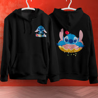 Stitch Hoodie Streetwear Fashion Black Hooded Pullover Personality Sweatshirt 3