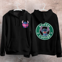 Stitch Hoodie Streetwear Fashion Black Hooded Pullover Personality Sweatshirt 6