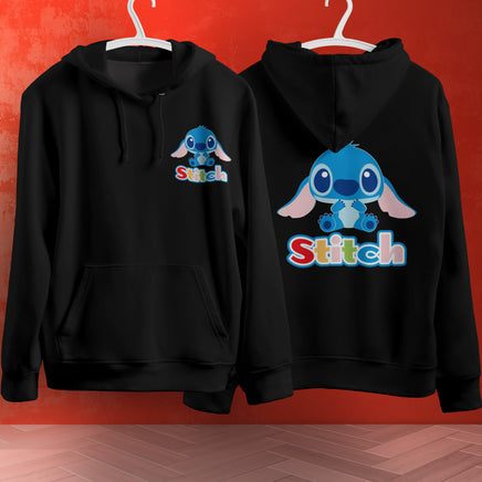 Stitch Hoodie Streetwear Fashion Black Hooded Pullover Personality Sweatshirt 4