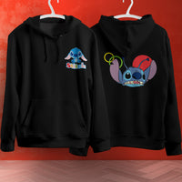 Stitch Hoodie Streetwear Fashion Black Hooded Pullover Personality Sweatshirt 7