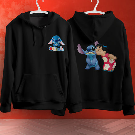 Stitch Hoodie Streetwear Fashion Black Hooded Pullover Personality Sweatshirt 8