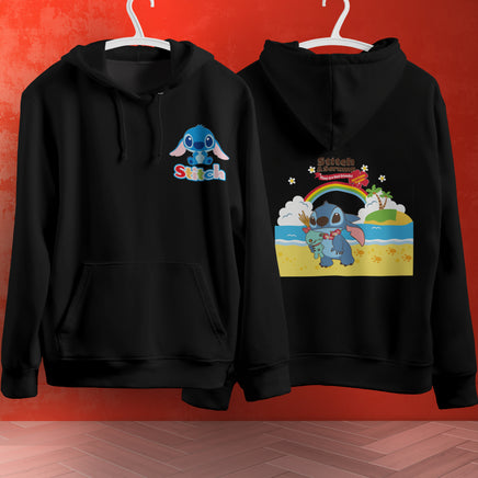 Stitch Hoodie Streetwear Fashion Black Hooded Pullover Personality Sweatshirt 10