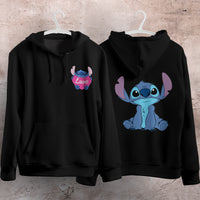 Stitch Hoodie Streetwear Fashion Black Hooded Pullover Personality Sweatshirt 8