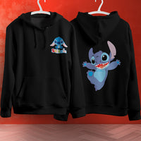 Stitch Hoodie Streetwear Fashion Black Hooded Pullover Personality Sweatshirt 11