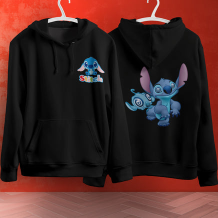 Stitch Hoodie Streetwear Fashion Black Hooded Pullover Personality Sweatshirt 13