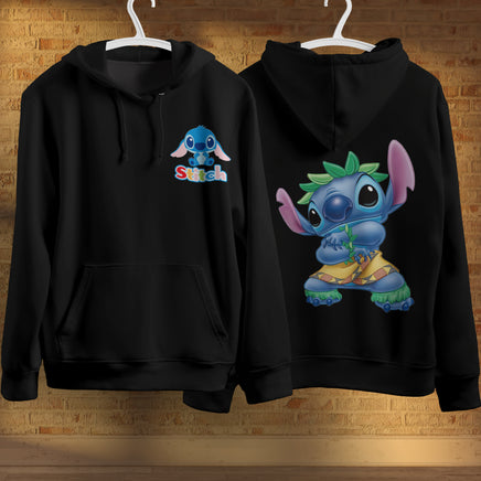 Stitch Hoodie Streetwear Fashion Black Hooded Pullover Personality Sweatshirt 15