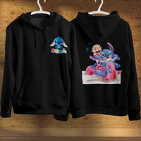 Stitch Hoodie Streetwear Fashion Black Hooded Pullover Personality Sweatshirt 4