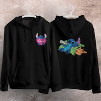 Stitch Hoodie Streetwear Fashion Black Hooded Pullover Personality Sweatshirt 10