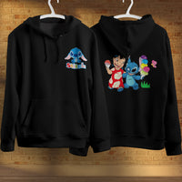 Stitch Hoodie Streetwear Fashion Black Hooded Pullover Personality Sweatshirt 5