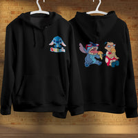 Stitch Hoodie Streetwear Fashion Black Hooded Pullover Personality Sweatshirt 8
