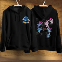 Stitch Hoodie Streetwear Fashion Black Hooded Pullover Personality Sweatshirt 9