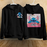 Stitch Hoodie Streetwear Fashion Black Hooded Pullover Personality Sweatshirt 12