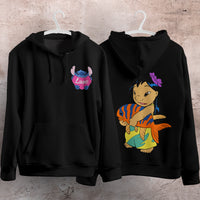 Stitch Hoodie Streetwear Fashion Black Hooded Pullover Personality Sweatshirt 11