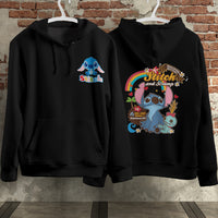 Stitch Hoodie Streetwear Fashion Black Hooded Pullover Personality Sweatshirt 1