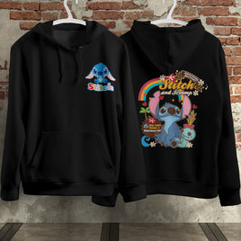 Stitch Hoodie Streetwear Fashion Black Hooded Pullover Personality Sweatshirt 1