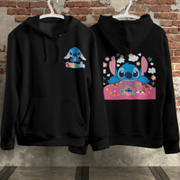 Stitch Hoodie Streetwear Fashion Black Hooded Pullover Personality Sweatshirt 4