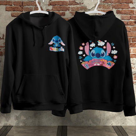 Stitch Hoodie Streetwear Fashion Black Hooded Pullover Personality Sweatshirt 8