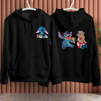 Stitch Hoodie Streetwear Fashion Black Hooded Pullover Personality Sweatshirt 11