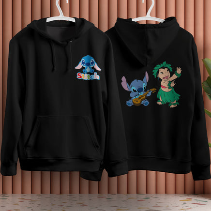 Stitch Hoodie Streetwear Fashion Black Hooded Pullover Personality Sweatshirt 12