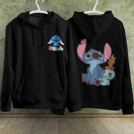 Stitch Hoodie Streetwear Fashion Black Hooded Pullover Personality Sweatshirt 2