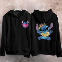 Stitch Hoodie Streetwear Fashion Black Hooded Pullover Personality Sweatshirt 15