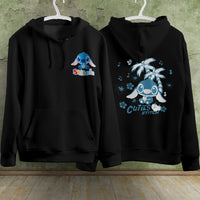 Stitch Hoodie Streetwear Fashion Black Hooded Pullover Personality Sweatshirt 6