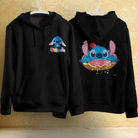 Stitch Hoodie Streetwear Fashion Black Hooded Pullover Personality Sweatshirt 7