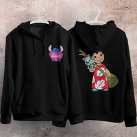 Stitch Hoodie Streetwear Fashion Black Hooded Pullover Personality Sweatshirt 16