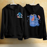Stitch Hoodie Streetwear Fashion Black Hooded Pullover Personality Sweatshirt 8