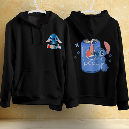 Stitch Hoodie Streetwear Fashion Black Hooded Pullover Personality Sweatshirt 8