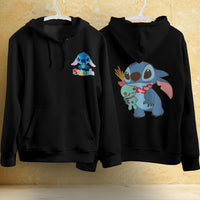 Stitch Hoodie Streetwear Fashion Black Hooded Pullover Personality Sweatshirt 9