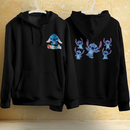 Stitch Hoodie Streetwear Fashion Black Hooded Pullover Personality Sweatshirt 11