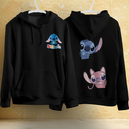 Stitch Hoodie Streetwear Fashion Black Hooded Pullover Personality Sweatshirt 14