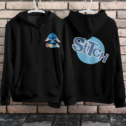 Stitch Hoodie Streetwear Fashion Black Hooded Pullover Personality Sweatshirt 16