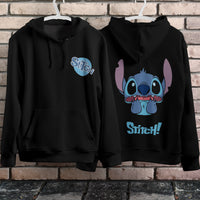 Stitch Hoodie Streetwear Fashion Black Hooded Pullover Personality Sweatshirt 2