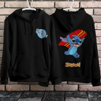 Stitch Hoodie Streetwear Fashion Black Hooded Pullover Personality Sweatshirt 4