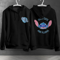 Stitch Hoodie Streetwear Fashion Black Hooded Pullover Personality Sweatshirt 9