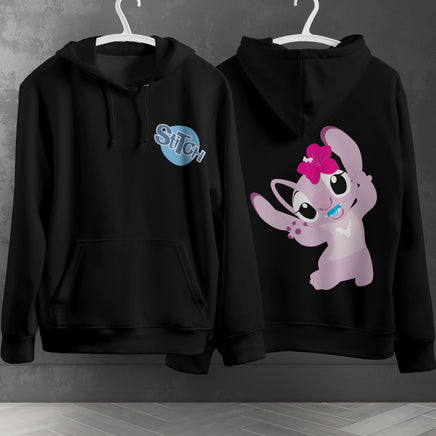 Stitch Hoodie Streetwear Fashion Black Hooded Pullover Personality Sweatshirt 10