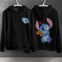 Stitch Hoodie Streetwear Fashion Black Hooded Pullover Personality Sweatshirt 11