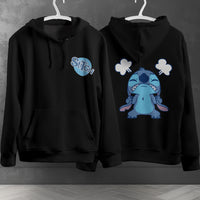 Stitch Hoodie Streetwear Fashion Black Hooded Pullover Personality Sweatshirt 12