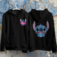 Stitch Hoodie Streetwear Fashion Black Hooded Pullover Personality Sweatshirt 5