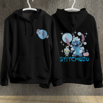 Stitch Hoodie Streetwear Fashion Black Hooded Pullover Personality Sweatshirt 16