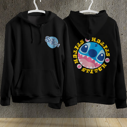 Stitch Hoodie Streetwear Fashion Black Hooded Pullover Personality Sweatshirt 1