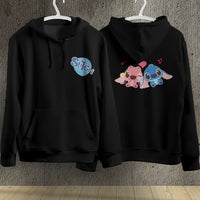 Stitch Hoodie Streetwear Fashion Black Hooded Pullover Personality Sweatshirt 2
